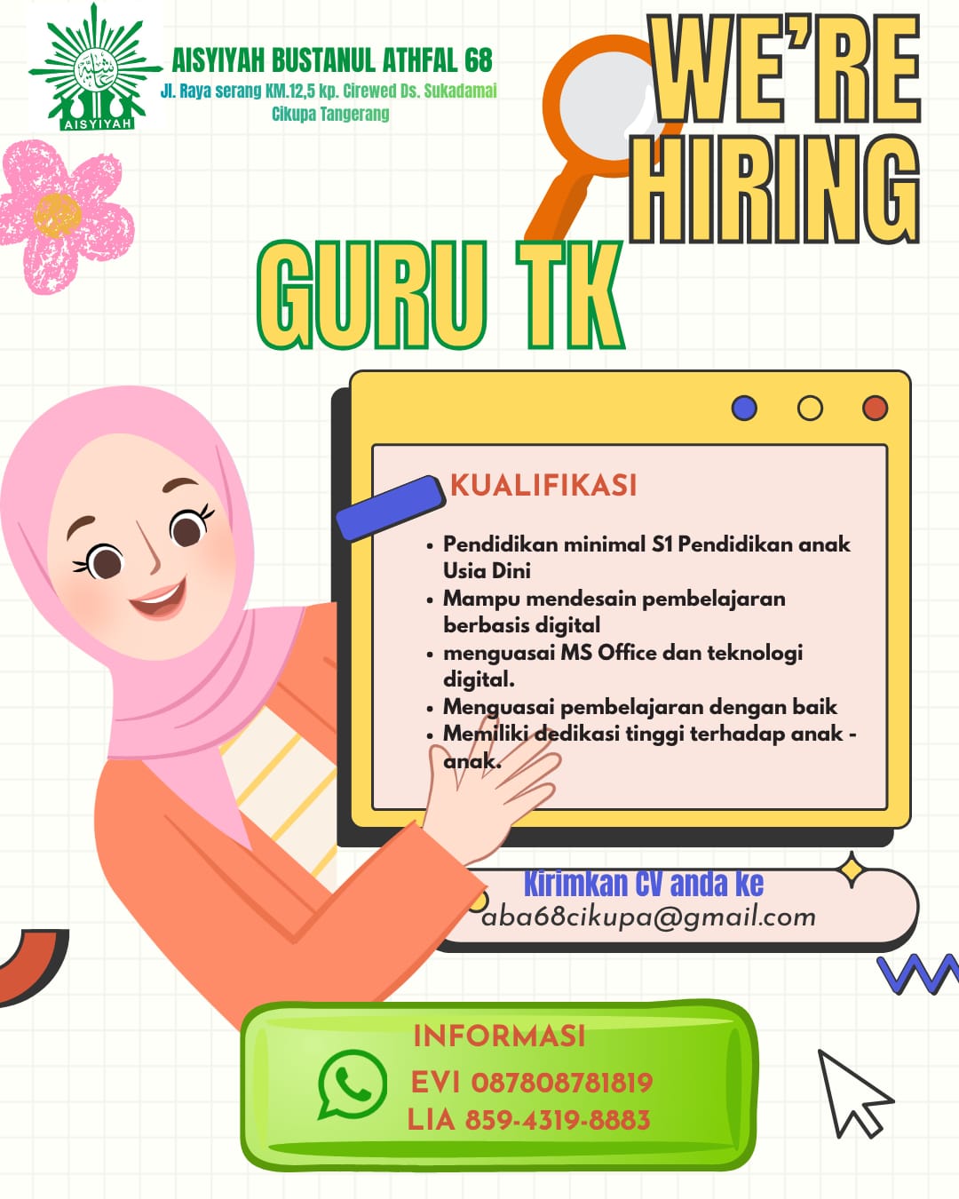 Aisyiyah Bustanul Athfal 68 Buka Lowongan Guru TK, UNIMAR Dukung Penyaluran Lulusan